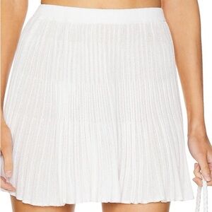 REVOLVE White Mini Skater Skirt with Pleats for Casual Wear
